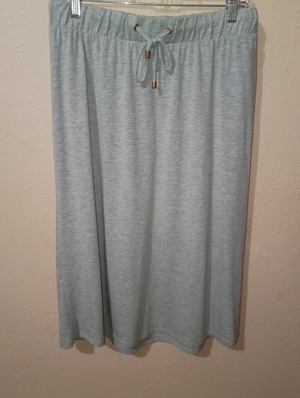 French Laundry Size Medium Light Gray Pull-On Midi Skirt with Drawstring
